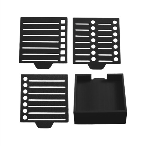 Stencil per Note Adesive Compatibile con Post Notes, Base per Blocchi Adesivi 3x3 con 2 Stencil Inclusi, Organizer per Blocco Note Nero
