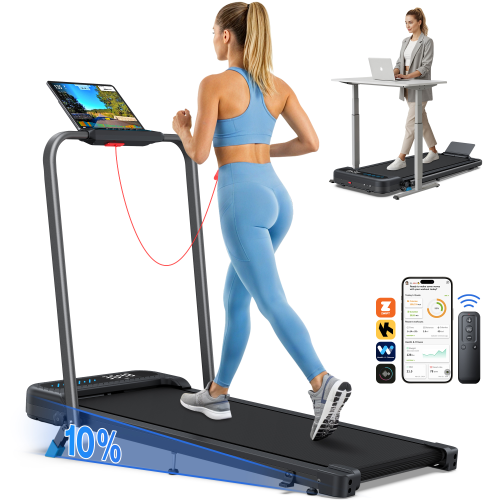 2 in 1 Walking Pad Inclined Home Treadmill