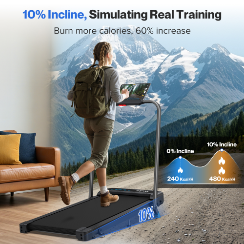2 in 1 Walking Pad Inclined Home Treadmill 2