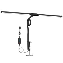 Led Desk Lamp for Office Home - Eye Caring Architect Lamp with Clamp,Dual Screen Computer Monitor Work Light