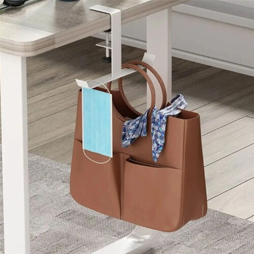 2Pcs Adjustable Desk  Hook Without Punching Office Desktop  Hanging Bag Hook Backpack Storage Hanging Hook 1