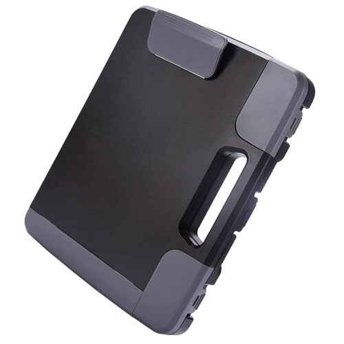 1pc Portable Clipboard with Storage, Plastic Storage Clipboard with Handle, Clipboard Box with Side Opening