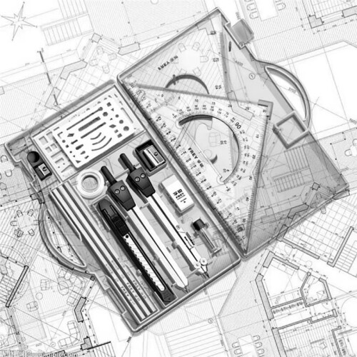 Kit de Desenho Réguas e Compassos de Metal Kit de Geometria Régua Triangular Compasso Conjunto Transferidor Verde 2