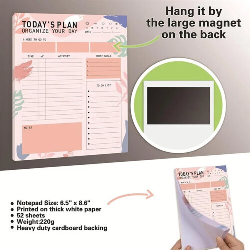 Magnetic Daily Planner Notepad for Fridge with 52 Tear-Off Sheets for Efficient Scheduling C 2