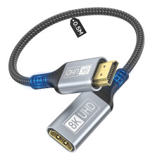 8K -Compatibele Verlengkabel, 2.1 Mannelijk Naar Vrouwelijk Adapter, 8K@60Hz, 4K@120Hz, HDR, 3D-Compatibel - 0,5 M