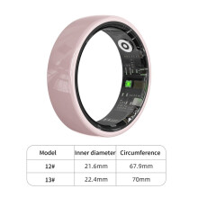 R12 Keramisk Ring med Pulsmätning, Blodsyre, Sömnövervakning Vattentät för Android och IOS Rosa (12)