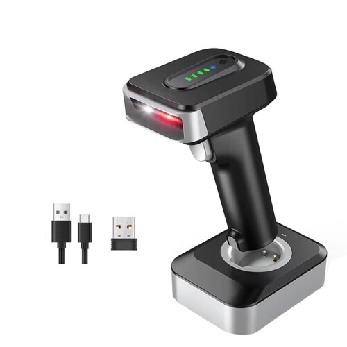Handheld  Barcode Scanner QR Code Wireless 2D Barcode Reader Bar Code Scanner with Charging Base