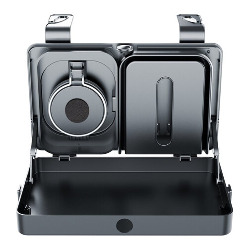 Premium Backseat Organizer with Foldable Tray, Dual Cup Holders, and Large Storage