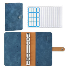 A6 Budget Binder with Zipper Envelopes,Binder Cover Folder Budget Planner with Cash Envelopes Pockets & Label,