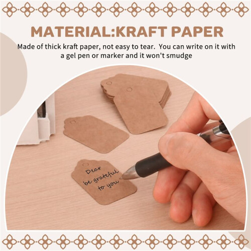Price Tags with String Attached - Cute 500PCS Gift Tags  Paper Hang Tags for Labeling, Name Tags 2