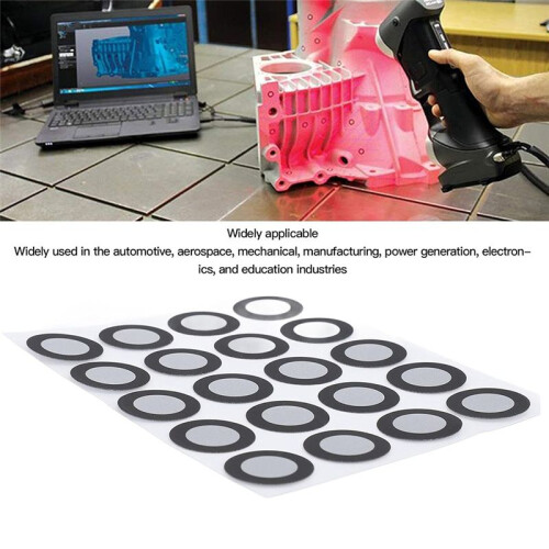 3D Scanning Markers, 200 Pcs 3D Tracking Dots, 12mm ID 19mm OD, High Reflective Reference Point 2