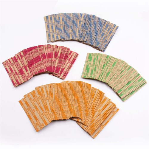 1000 Assorted Flat Striped Coin Wrappers - Pennies, Nickels, Dimes, Quarters 2