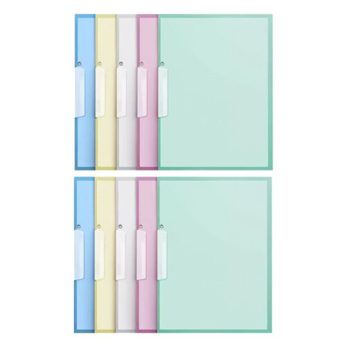 10 Pack A4 Colored Report Covers with Swing Clip, File Folder with Swing Clip, Slide Locking Report Covers