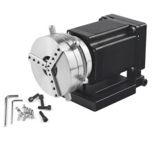 69mm Rotatieapparaat Bevestigingshouder met Drie Chuck Rotatie-Uitbreidingsas voor Fiber Laser Markeer Machine