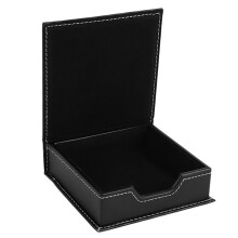 PU Leather Memo Box Desk Accessories Organizer Card Holder Note Holder Sticky Note Storage Box Office School Supplies A