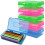 6 Pack Plastic Pencil Boxes Case Bulk Assorted Colors Capacity Pencil Box Clear Pencil Case with Lid Snap Closure 1