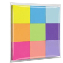 Blocos de Notas Adesivas para Empresa, Escola e Casa, 9 Blocos com 100 Folhas Cada, Super Aderentes e com Cores Vibrantes, 7,6 X 7,6 cm (3 X 3