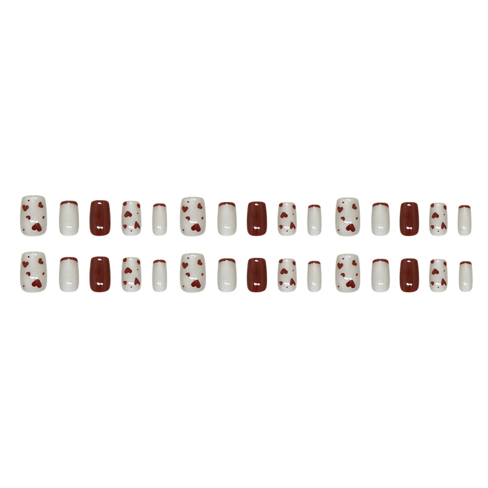 Dcph-Clothing French Fake Nails 30Pcs Heart Design Lightweight Abs