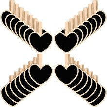 30 Stuks Krijtbord met Houten Clip, voor Bruiloftsfeest Buffet Voedsel Etiketten & Marktprijs Etiketten