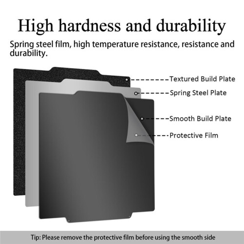 Dual-Textured and Smooth PEI Build Plate Sheet Heated Bed Platform for Flashforge Creator 5/5 Pro 3D Printer Accessories 1