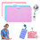 Erasable Note Silicone Notepad Set, Vertical & Horizontal Reusable ID Card Reel Clipboard (4pcs Mix) Horizontal Styles 2