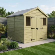 8 x 8 Apex Shed Tanalised (Double Door, With Windows)