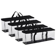 4 Stuks Grote Capaciteit DVD-Opbergtassen, Waterdichte DVD-Houder met Handvatten en Rits