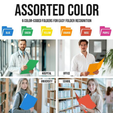 File Folder, 30 Pack Colored File Folder, 1/3 Cut Tab, Letter Size, Assorted 6 Colors Filing Folder for School Business