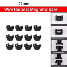 10st 22mm Magnetisk Bas Fast Kabelbindare Sadelformad Mångsidig Magnetisk Kabelhållare med Kabelbindare