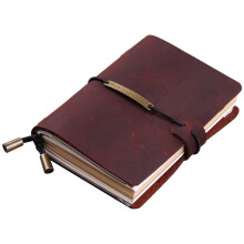 Handmade Traveler's Notebook, Leather Travel Journal Notebook for Men & Women, Perfect for Writing, Gifts, Travelers, 5.2 x 4 Inches - Red wine