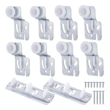 10-Piece Sliding Closet Door Roller Kit with Slide Track for Top-Hung Doors Closet Door Rollers Replacement