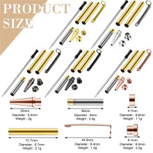30 Pcs Slimline Pen Kit Wood Turning Twist Pen Kit with Refill Lathe Turning Supplies for DIY Making, Office Supplies