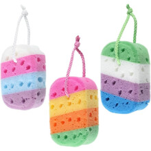 Conjunto de 3 Esponjas de Banho Esfoliantes para o Corpo, Esponjas de Limpeza para Homens e Mulheres.