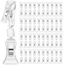 100 StüCk Doppelseitige Schilderklammern, Schilderdisplay, -Clip, Transparent, Drehbar, für Waren, Schilderhalter, Kunststoff-Tag-Clip