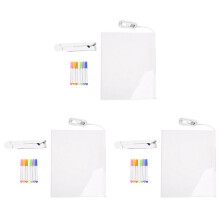 3X LED-Notiztafel, Leuchtende Acryl-Nachrichtenmarkierungstafel mit Licht, Beleuchtete Weiße Tafel mit Notizen (11,8 X 7,9 Zoll)