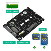M.2 NGFF MSATA SSD to 3.0 2.5inch Adapter M2 SSD MSATA SSD Converter Riser Card for PC Laptop Add Cards