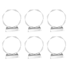6X Trophäe Aus Kristallglas, Blanke Trophäe Aus Kristall, Medaille, Abschlussfeier, Gedenkschmuck, Firmenauszeichnungen