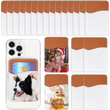 24er Pack Sublimationsleere Handy-Geldbörse, PU-Leder Handy-Kartenhalter, Aufkleber-Kartenhalter für die Meisten Handys