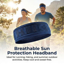 (Blue, Hair Band) Sun Protection Unisex Sports Hat for Hiking