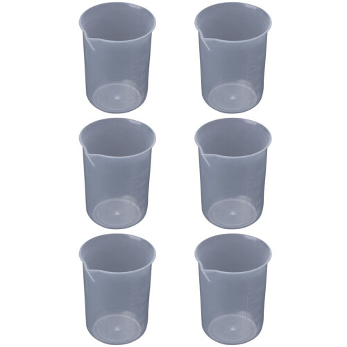 50mL Graduated Beaker Clear Plastic Measuring Cup for Lab 12 Pcs