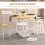 3-piece folding bar table set,White 4