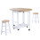 3-piece folding bar table set,White 3