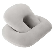 Ergonomic Double Layer Neck Pillow for Office, Travel, and Multi-Use, - Supports and Neck Grey