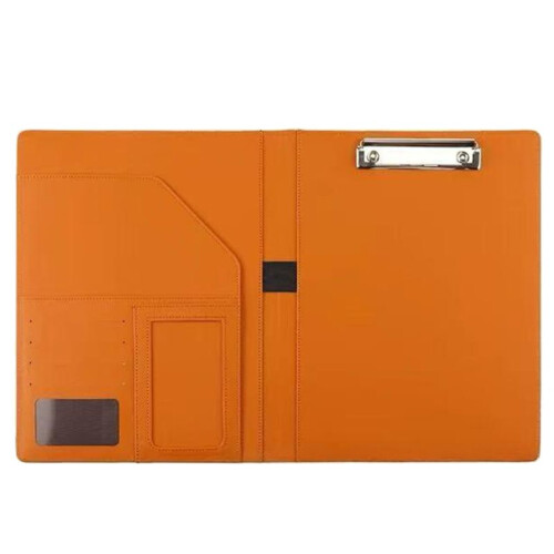 A4 Single Folder Multifunctional Business Document Folder Sales Manager Zippered Briefcase Brown