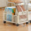 Under Desk Mobile Mesh Rolling File Organizer Cart with Lockable Casters for Small Spaces Black 3