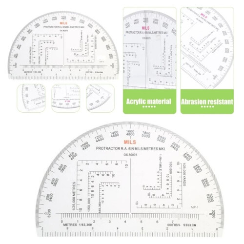 Protractor for Land Navigation, Geographic Coordinate Ruler UTM/MGRS Coordinate Scale, 6" RA Plastic Tool 1