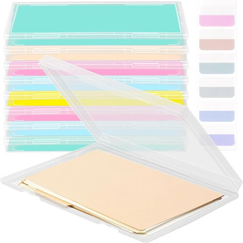 8 Pack Plastic Project Case with Label Sticker - A4 Document Holder Organizer for Office Home School Supplies