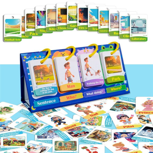 80 Sentence Building Games, Vocabulary and Grammar, Activity-Based Educational Learning Tools, Phonics Learning Supplies 1