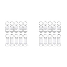 20 Pezzi Sublimazione Spazi Vuoti Portachiavi Metallo Vuoto Apribottiglie Portachiavi Rettangolo Trasferimento di Calore Portachiavi Sublimazione