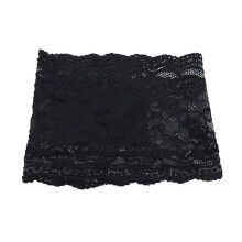 Women Lace Thigh Band with Anti-Slip Cellphone Pocket, Size L, Black